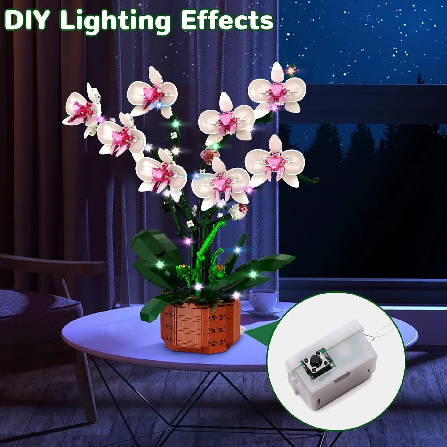Orchid Building Blocks Set with LED Light