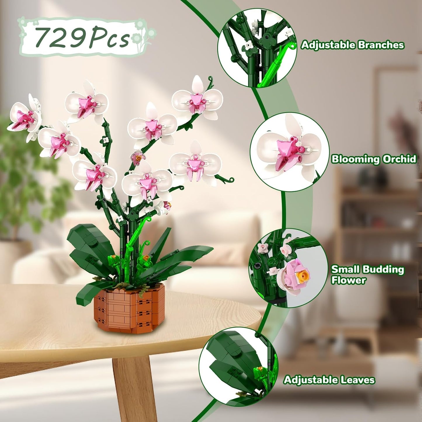 Orchid Building Blocks Set with LED Light